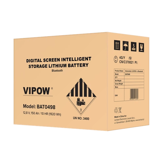 Akumulator litowo-żelazowo-fosforanowy Vipow BAT0498 12.8 V 150 Ah (5901890116480) - obraz 5