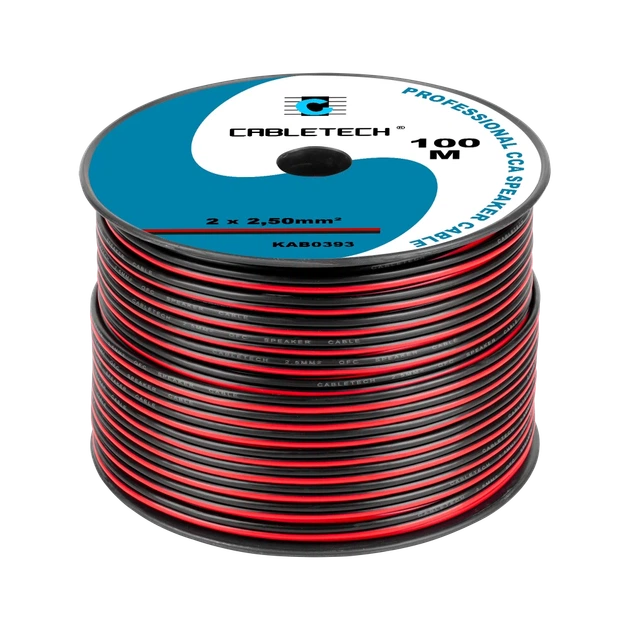 Кабель акустичний Cabletech CCA 2.5mm Black/Red (KAB0393) - Фото 1 Кабель акустичний Cabletech CCA 2.5mm Black/Red (KAB0393) - зображення 1