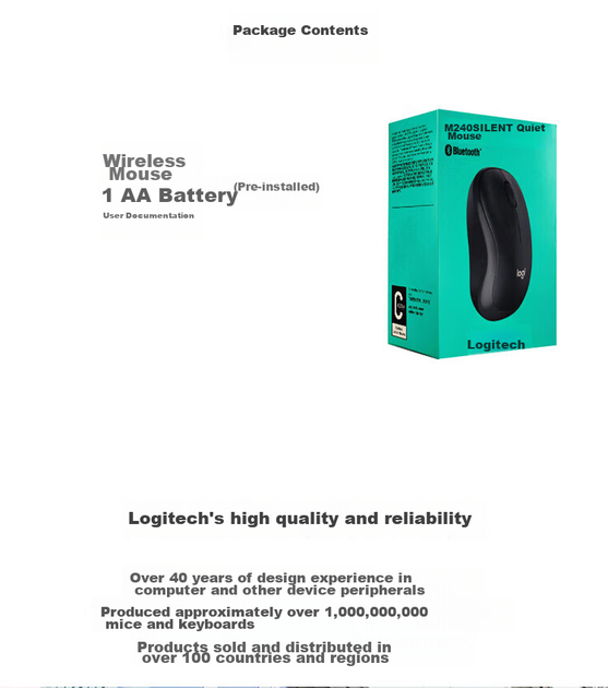 Мышь Logitech M240 Silent Bluetooth Rose - изображение 8