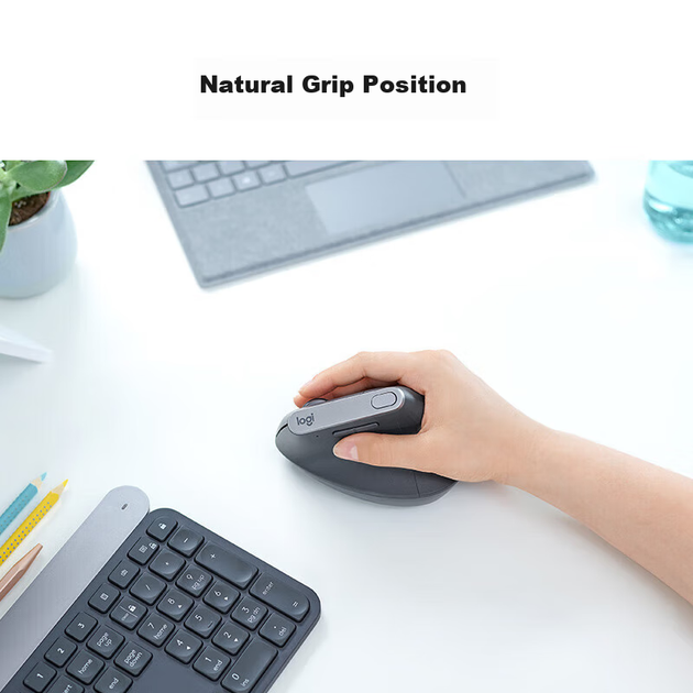 Мышь Logitech MX Lift Vertical Ergonomic Bluetooth Black/Grey - изображение 5