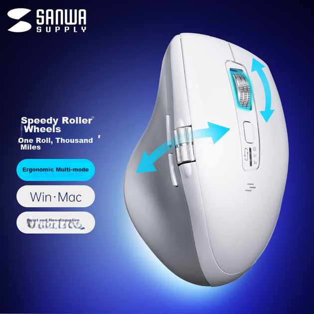 Мышь SANWA WBT207 Wireless White (GMAWBT207W) - изображение 3