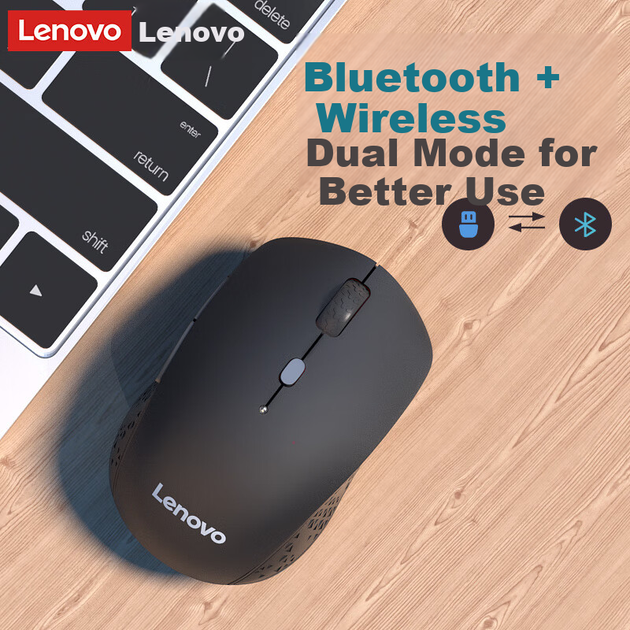 Миша Lenovo Howard 2022 Wireless/Bluetooth Black - зображення 6