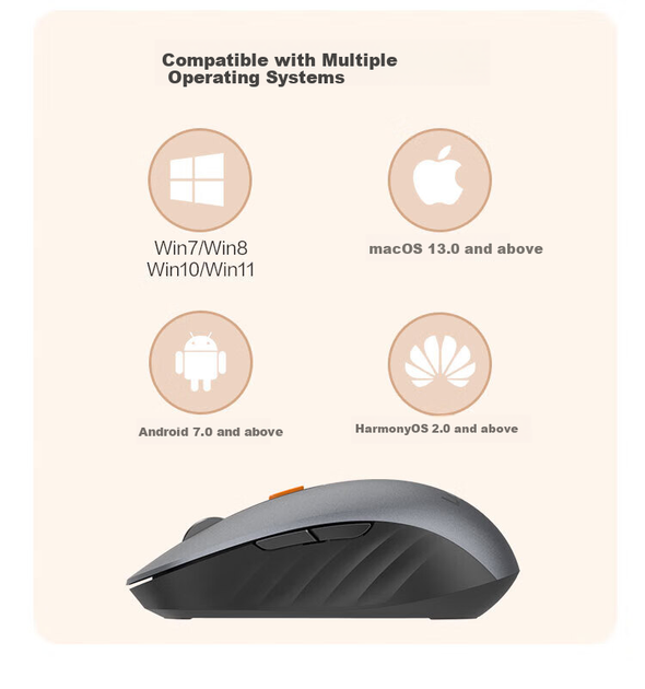Миша Lenovo Howard 2022 Wireless/Bluetooth Black - зображення 9