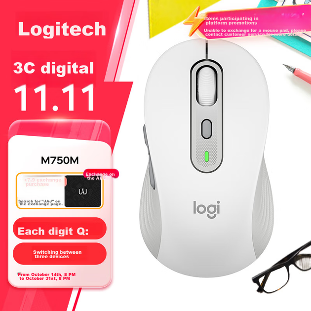 Мышь Logitech M750M Universal Edition Wireless White - изображение 2