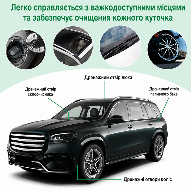 Щетка для чистки дренажных отверстий автомобиля, Зеленая - изображение 3