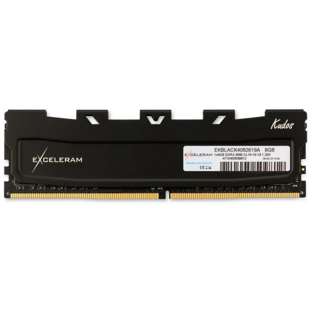 Модуль пам'яті для комп'ютера DDR4 8GB 2666 MHz Black Kudos eXceleram (EKBLACK4082619A) - зображення 2