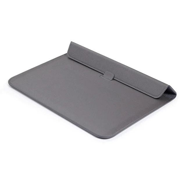 Защитный чехол-папка Leather PU с подставкой для охлаждения для MacBook 13"/Pro/Air, M1 / M2 / M3, Серый - Фото 3 Защитный чехол-папка Leather PU с подставкой для охлаждения для MacBook 13"/Pro/Air, M1 / M2 / M3, Серый - изображение 3