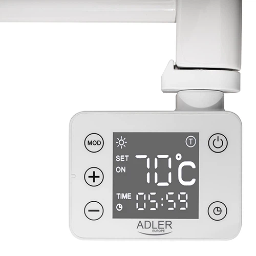 Электрический радиатор Adler AD 7823 LED для ванной – мощный обогрев и LED-дисплей 40-70°C - изображение 5