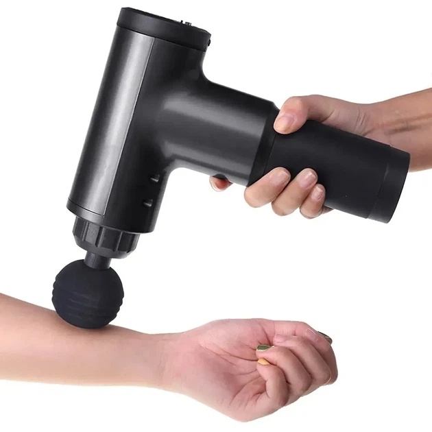 Портативный массажер для тела и 4 насадки, от USB, Fascial Gun KH-320, Черный / Ручной мышечный вибромассажер - Фото 6 Портативный массажер для тела и 4 насадки, от USB, Fascial Gun KH-320, Черный / Ручной мышечный вибромассажер - изображение 6