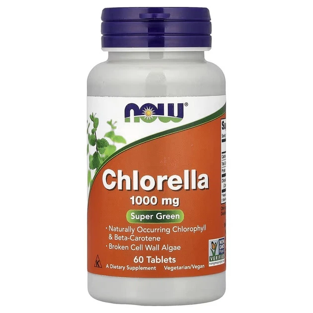 Природные добавки Now Foods Хлорелла Chlorella 60 таблеток - Фото 1 Природные добавки Now Foods Хлорелла Chlorella 60 таблеток - изображение 1