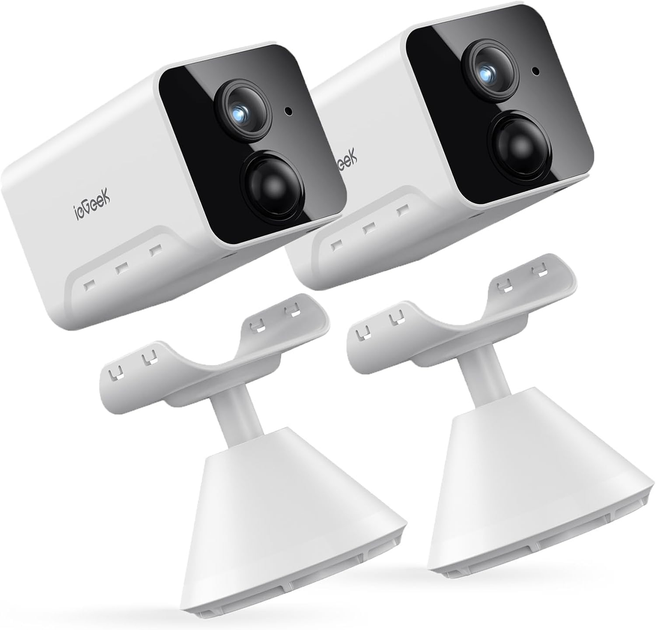 Беспроводная камера видеонаблюдения ieGeek 1080P, Wi-Fi, AI/PIR, ночное видение, 2-Way Audio, Alexa, IP65, White - изображение 2