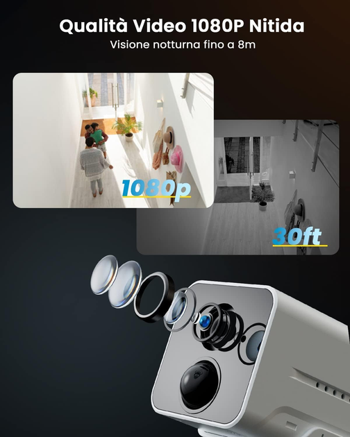 Беспроводная камера видеонаблюдения ieGeek 1080P, Wi-Fi, AI/PIR, ночное видение, 2-Way Audio, Alexa, IP65, White - изображение 6