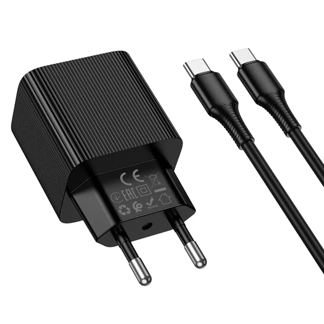 Зарядне HOCO CS83A PD20W Type-C/1USB LED чорний - изображение 3