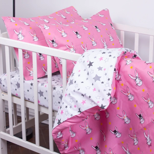 Наволочка Бязь Kids Time 17-0528 Bunnies pink 50*70 - зображення 4