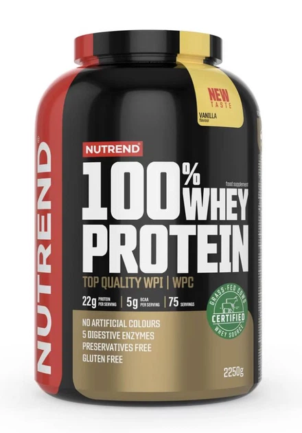 Сироватковий протеїн Nutrend 100% Whey Protein 2250 г ваніль - Фото 1 Сироватковий протеїн Nutrend 100% Whey Protein 2250 г ваніль - зображення 1