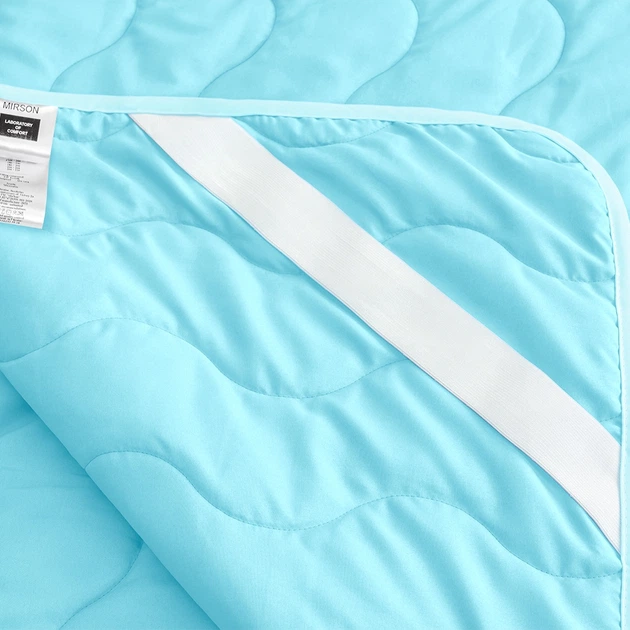 Наматрасник №1725 Eco Light Blue (Silk) (обычный на резинке по углам) 200*220 - изображение 10