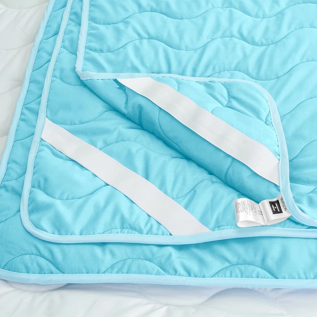 Наматрасник №1725 Eco Light Blue (Silk) (обычный на резинке по углам) 200*220 - изображение 11