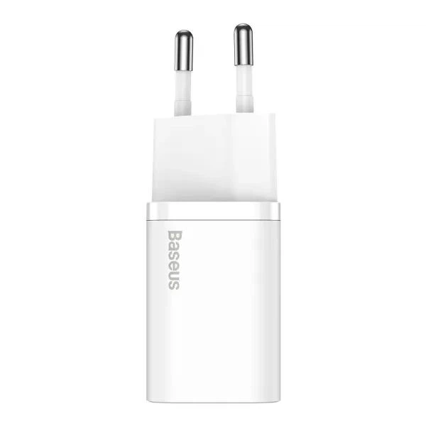 Зарядное устройство Baseus Super Silicone Quick Charge Charger 25W Сетевой адаптер Type-C с быстрой зарядкой QC3.0/PD3.0, Белый - Фото 5 Зарядное устройство Baseus Super Silicone Quick Charge Charger 25W Сетевой адаптер Type-C с быстрой зарядкой QC3.0/PD3.0, Белый - изображение 5