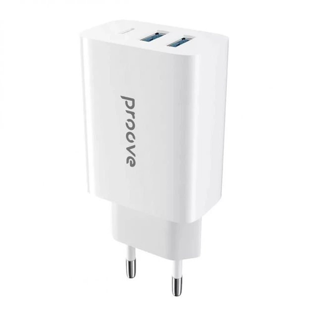 Зарядное устройство Proove Rapid 30W Сетевой адаптер 2USB/Type-C с быстрой зарядкой QC3.0/PD3.0, Белый - Фото 2 Зарядное устройство Proove Rapid 30W Сетевой адаптер 2USB/Type-C с быстрой зарядкой QC3.0/PD3.0, Белый - изображение 2