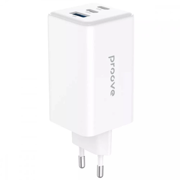 Зарядное устройство Proove Pocket GaN Max 100W Сетевой адаптер 2Type-C/USB с быстрой зарядкой QC4+/PD3.0, Белый - Фото 1 Зарядное устройство Proove Pocket GaN Max 100W Сетевой адаптер 2Type-C/USB с быстрой зарядкой QC4+/PD3.0, Белый - изображение 1