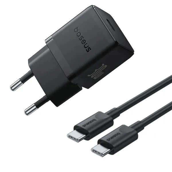 Зарядное устройство Baseus Palm Fast Charger 30W Сетевой адаптер Type-C с быстрой зарядкой QC3.0/PD3.0 и кабелем Type-C to Type-C 60W, Черный - Фото 1 Зарядное устройство Baseus Palm Fast Charger 30W Сетевой адаптер Type-C с быстрой зарядкой QC3.0/PD3.0 и кабелем Type-C to Type-C 60W, Черный - изображение 1