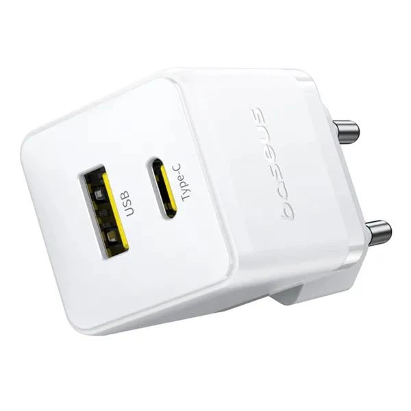 Зарядное устройство Baseus Palm Fast Charger 30W Сетевой адаптер Type-C/USB с быстрой зарядкой PD3.0/QC3.0/SCP/AFC, Белый - изображение 5