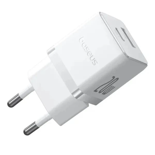 Зарядний пристрій Baseus Palm Fast Charger 20W Мережевий адаптер Type-C/USB зі швидкою зарядкою PD3.0/QC3.0, Білий - зображення 4