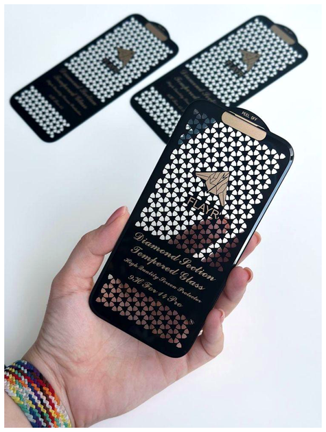 Защитное стекло FLAYR 5D Diamond для iPhone X Xs 11 Pro с рамкой максимальная защита черное SR-547 - изображение 3