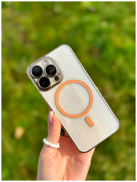 Чехол силиконовый Brilliant MagSafe Case для iPhone 15 Pro Max противоударный с защитой камеры Gold SR-547 - изображение 6
