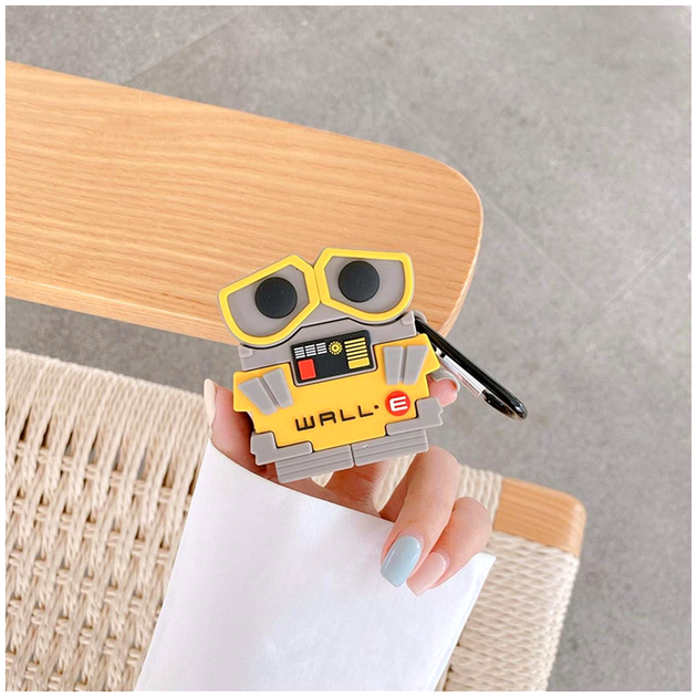 Чехол силиконовый противоударный для AirPods Pro Pro 2 3D Robot Wall-E защитный серый SR-547 - изображение 3