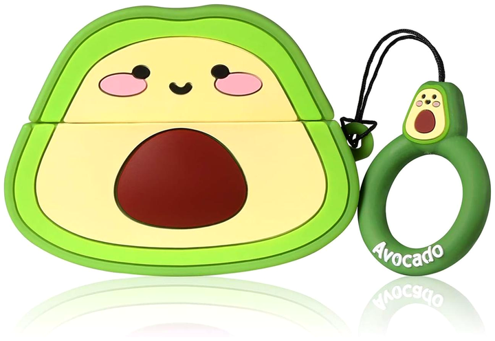 Чехол силиконовый противоударный для AirPods 1 2 Avocado 3D Case защитный зеленый SR-547 - изображение 8