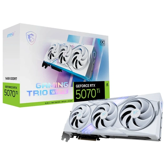 Відеокарта MSI Nvidia GeForce RTX 5070 Ti GAMING TRIO OC WHITE 16GB (G507T-16GTCW) - Фото 5 Відеокарта MSI Nvidia GeForce RTX 5070 Ti GAMING TRIO OC WHITE 16GB (G507T-16GTCW) - изображение 5
