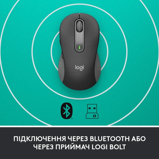 Мишка Logitech Signature M650 L Wireless Mouse for Business Graphite (910-006348) - Фото 3 Мишка Logitech Signature M650 L Wireless Mouse for Business Graphite (910-006348) - изображение 3