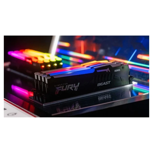 Модуль пам'яті Kingston FURY Beast Black RGB DDR5 6400 32GB (2x16GB) CL32-39-39 1.4V EXPO - Фото 4 Модуль пам'яті Kingston FURY Beast Black RGB DDR5 6400 32GB (2x16GB) CL32-39-39 1.4V EXPO - изображение 4