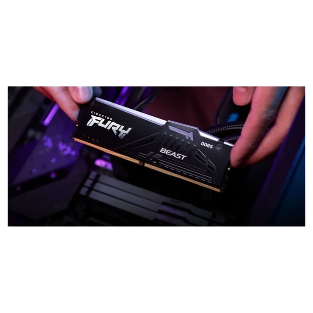 Модуль пам'яті Kingston FURY Beast Black RGB DDR5 6400 32GB (2x16GB) CL32-39-39 1.4V EXPO - Фото 6 Модуль пам'яті Kingston FURY Beast Black RGB DDR5 6400 32GB (2x16GB) CL32-39-39 1.4V EXPO - изображение 6