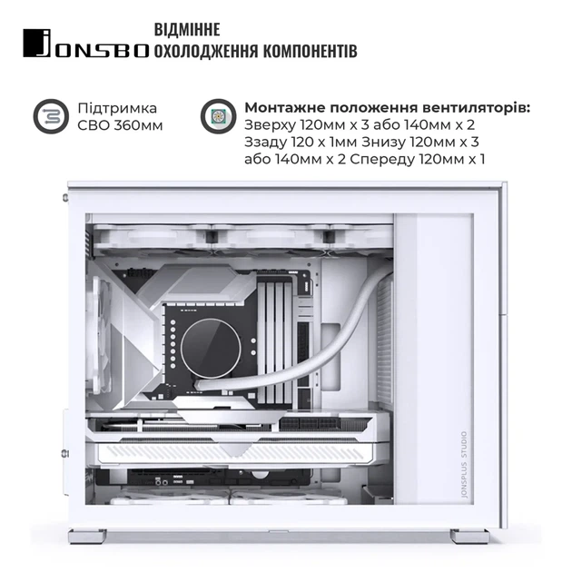 Корпус JONSBO D31 MESH SC White - зображення 3