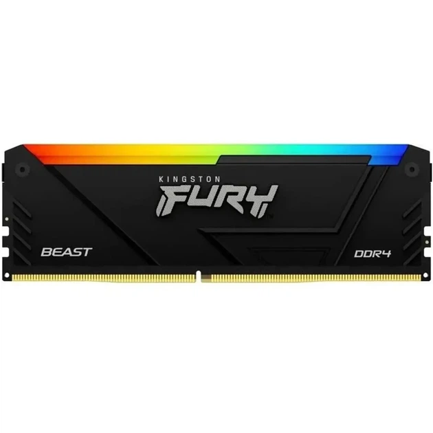 Модуль пам'яті Kingston Fury Beast RGB Black DDR4-3200 16GB CL16-18-18 1.35V - Фото 1 Модуль пам'яті Kingston Fury Beast RGB Black DDR4-3200 16GB CL16-18-18 1.35V - изображение 1