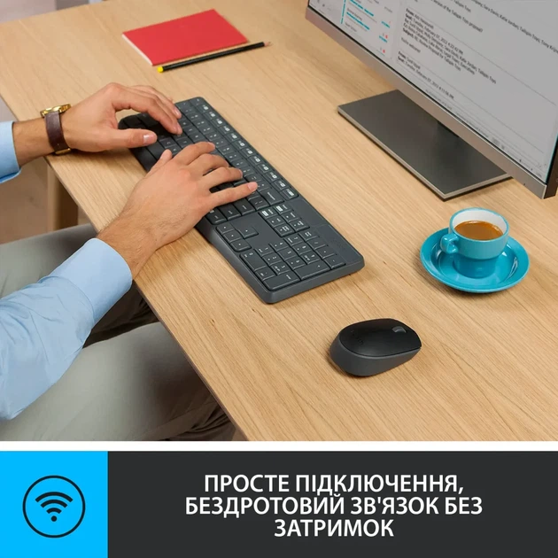 Комплект клавіатура та мишка Logitech MK235 Wireless UA (920-007931) - Фото 4 Комплект клавіатура та мишка Logitech MK235 Wireless UA (920-007931) - изображение 4