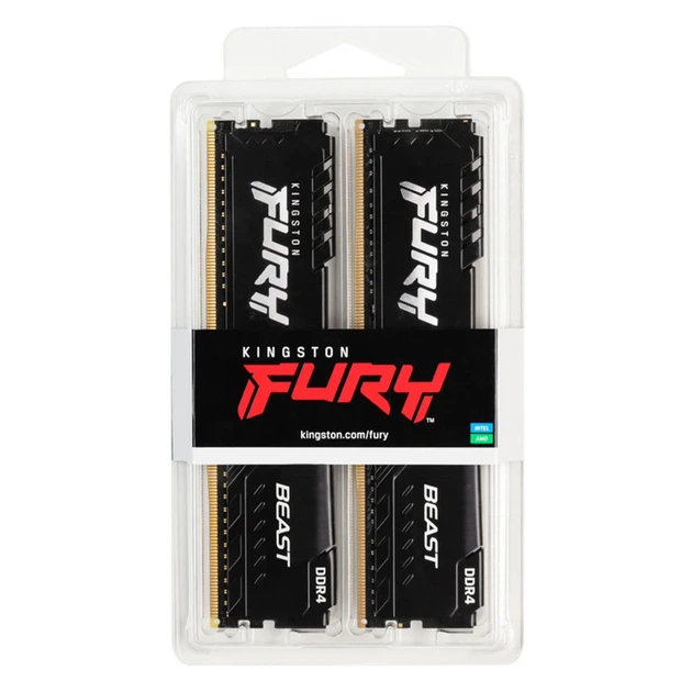 Модуль пам'яті Kingston FURY Beast Black DDR4-3200 32GB (2x16GB) CL16-20-20 1,35V (KF432C16BBK2/32) - Фото 5 Модуль пам'яті Kingston FURY Beast Black DDR4-3200 32GB (2x16GB) CL16-20-20 1,35V (KF432C16BBK2/32) - зображення 5
