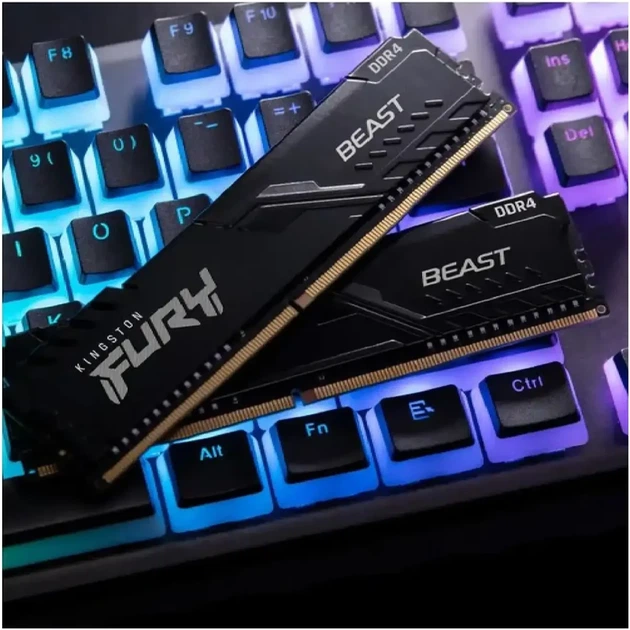 Модуль пам'яті Kingston FURY Beast Black DDR4-3200 8GB CL16-18-18 1.35V XMP (KF432C16BB/8WP) - Фото 4 Модуль пам'яті Kingston FURY Beast Black DDR4-3200 8GB CL16-18-18 1.35V XMP (KF432C16BB/8WP) - изображение 4