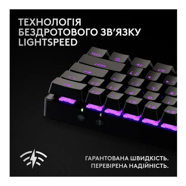 Клавіатура Logitech G Pro X 60 Lightspeed GX Tactile Wireless/Bluetooth UA Black (920-011911) - Фото 4 Клавіатура Logitech G Pro X 60 Lightspeed GX Tactile Wireless/Bluetooth UA Black (920-011911) - зображення 4