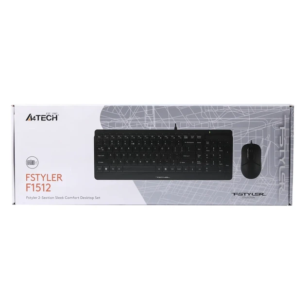 Комплект клавіатура та мишка A4Tech F1512 Black - Фото 4 Комплект клавіатура та мишка A4Tech F1512 Black - зображення 4