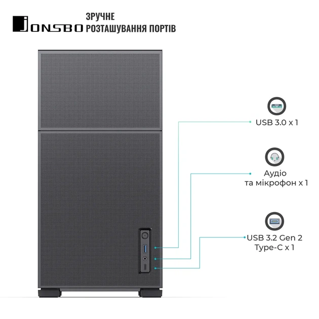 Корпус JONSBO D41 MESH Black - зображення 4