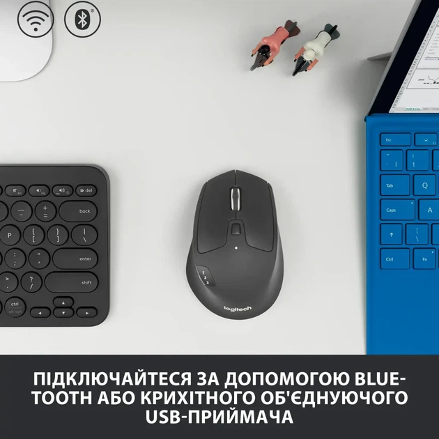 Мишка Logitech M720 Triathlon Wireless/Bluetooth Black (910-004791) - изображение 4
