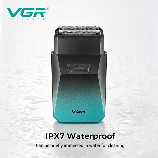 Электробритва VGR V-372 GREEN шейвер, двойное лезвие, 7500 RPM, влагозащита - изображение 8