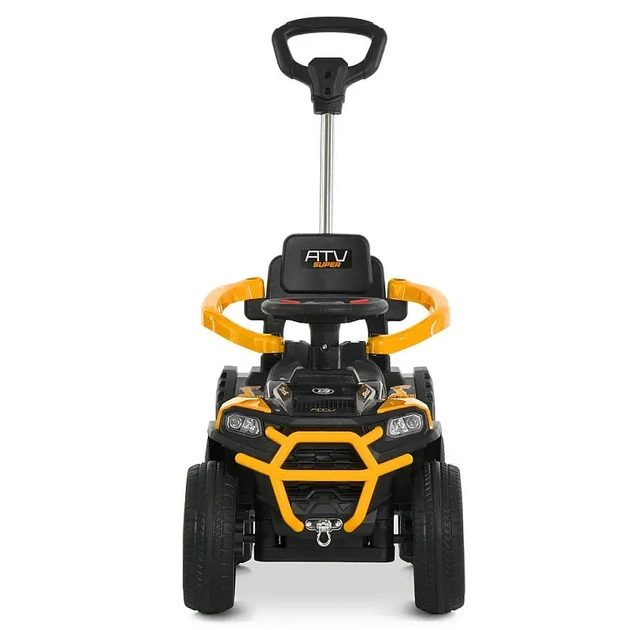Дитячий електромобіль толокар з батьківською ручкою BAMBI M 6300EBLR-6 жовтий (2х25W, EVA, екошкіра, USB, Bluetooth) - Фото 2 Дитячий електромобіль толокар з батьківською ручкою BAMBI M 6300EBLR-6 жовтий (2х25W, EVA, екошкіра, USB, Bluetooth) - зображення 2