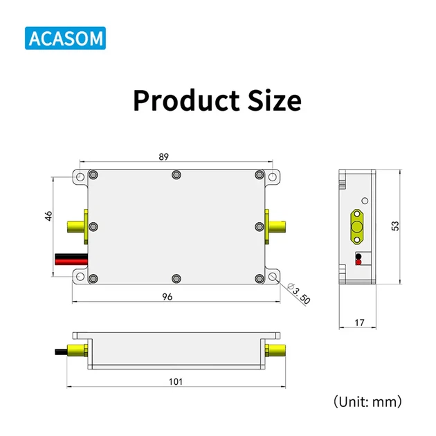 Однонапрямлений підсилювач сигналу ACASOM : ACA-SPA101240S1 / 1080-1260МГц 40Вт / TX 1.08-1.26GHz 40W - зображення 2