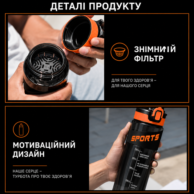 Еко-пляшка KANGZYUAN 500 мл — Чорна Tritan BPA-free, ударостійка, спортивна з ергономічною кришкою - Фото 5 Еко-пляшка KANGZYUAN 500 мл — Чорна Tritan BPA-free, ударостійка, спортивна з ергономічною кришкою - зображення 5
