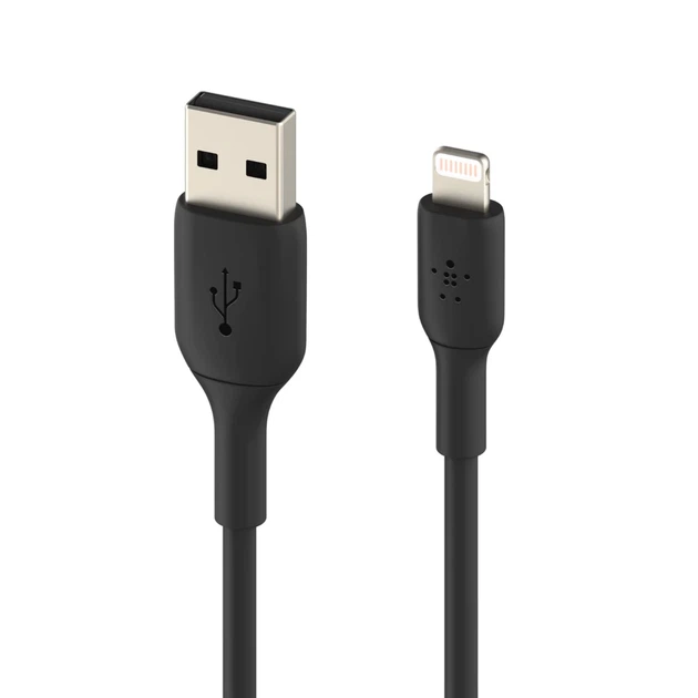 Кабель Belkin USB-A - Lightning PVC Black 1m (CAA001BT1MBK) - Фото 4 Кабель Belkin USB-A - Lightning PVC Black 1m (CAA001BT1MBK) - изображение 4