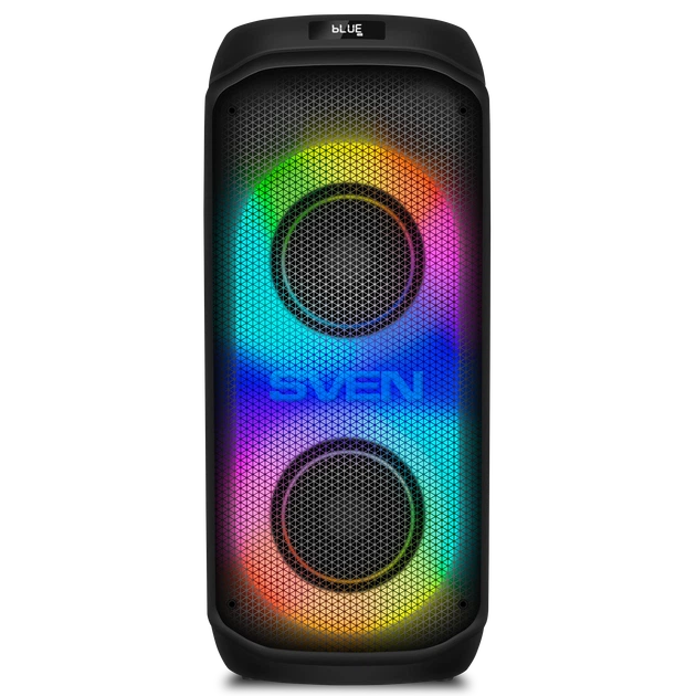 Портативная акустическая система SVEN PS-1050, 200 Вт, Bluetooth, RGB-подсветка, караоке, микрофон, Black - Фото 3 Портативная акустическая система SVEN PS-1050, 200 Вт, Bluetooth, RGB-подсветка, караоке, микрофон, Black - изображение 3